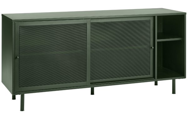 Olivově zelená kovová komoda Unique Furniture Veep 160 x 45 cm  - Výška75 cm- Šířka 160 cm