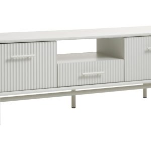 Šedý lakovaný TV stolek Unique Furniture Palma 140 x 45 cm  - Výška50 cm- Šířka 140 cm