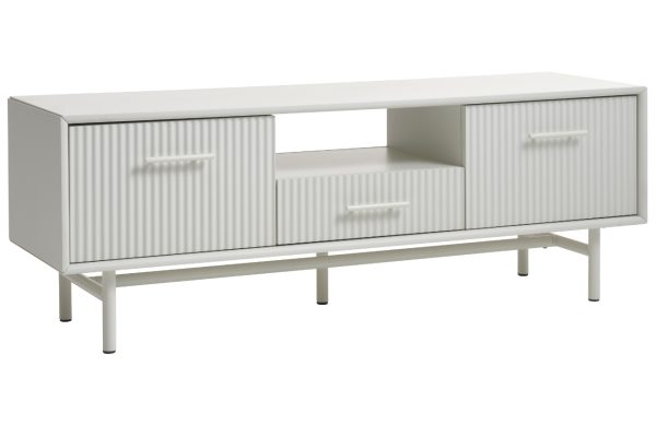 Šedý lakovaný TV stolek Unique Furniture Palma 140 x 45 cm  - Výška50 cm- Šířka 140 cm