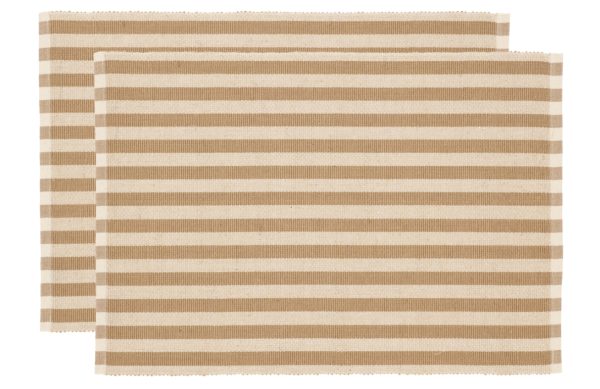 Södahl Set dvou béžových prostírání Stripe 48 x 33 cm  - Výška33 cm- Šířka 48 cm