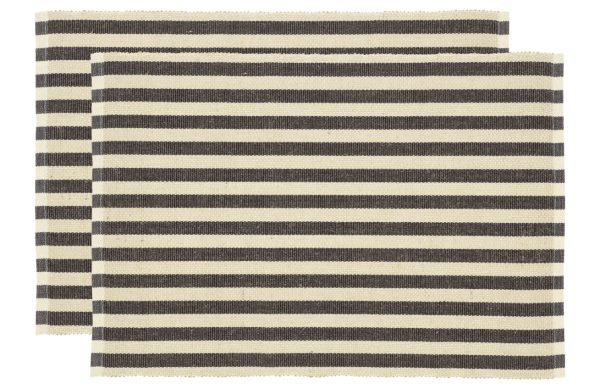 Södahl Set dvou šedých prostírání Stripe 48 x 33 cm  - Výška33 cm- Šířka 48 cm