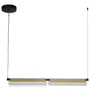 Zlaté závěsné LED světlo Nova Luce Apnea 93 cm  - Výška160 cm- Šířka 93 cm