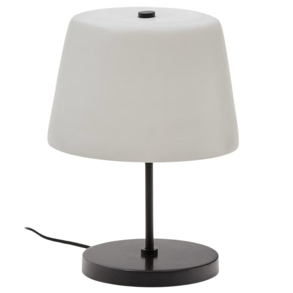 Černobílá skleněná stolní lampa Kave Home Nefar  - Výška39 cm- Průměr 28