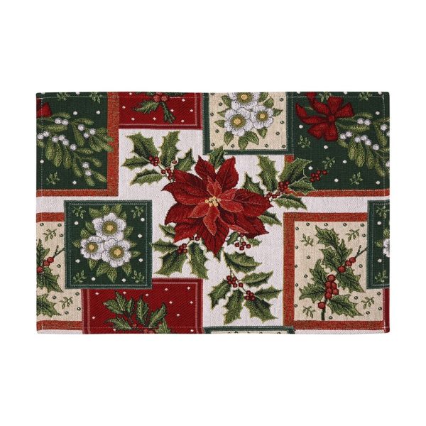 Bo-Ma Trading Gobelínové prostírání Poinsettie 32 x 48 cm  - Barvačervená-