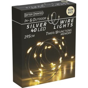 Světelný drát s časovačem Silver Wire