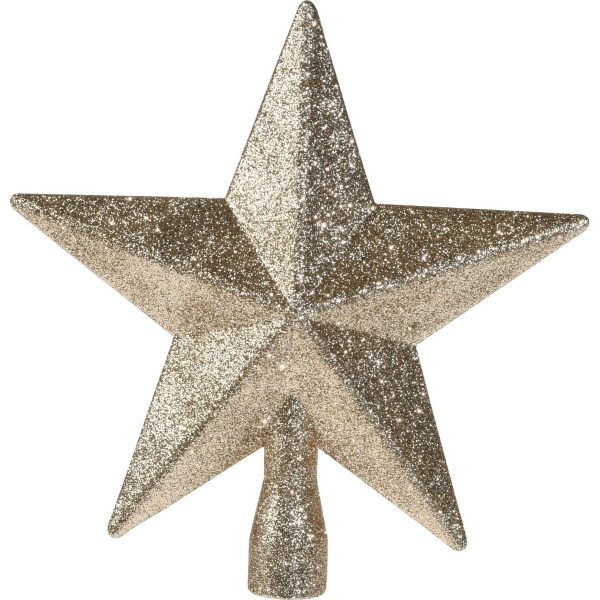 Vánoční špička na stromeček Glitter star zlatá