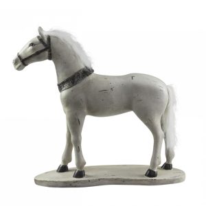 Béžová antik dekorace kůň Horse old French - 11*39*39 cm Chic Antique  - -