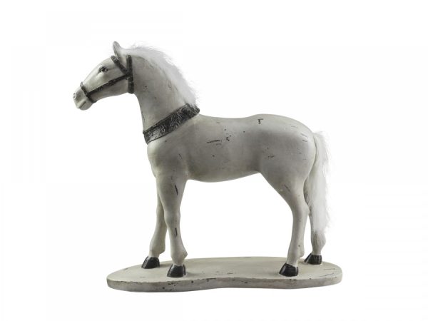 Béžová antik dekorace kůň Horse old French - 11*39*39 cm Chic Antique  - -