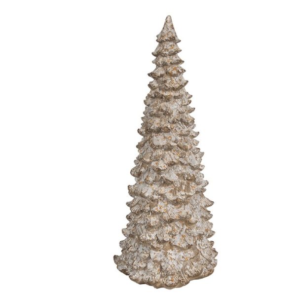 Béžová dekorace vánoční stromek Christmas Tree - Ø 13*30 cm Clayre & Eef  - -