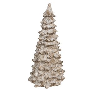 Béžová dekorace vánoční stromek Christmas Tree - Ø 9*18 cm Clayre & Eef  - -