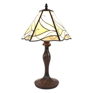 Béžová stolní lampa Tiffany Rio - Ø 31*43 cm E27/max 1*40W Clayre & Eef  - -