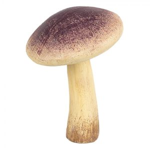 Béžovo-fialová dekorace houba Mushroom - Ø 9*12 cm  Clayre & Eef  - -