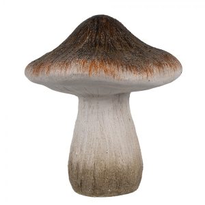 Béžovo-hnědá keramická dekorace houba Mushroom - Ø 11*12 cm Clayre & Eef  - -