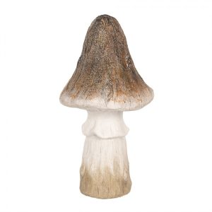 Béžovo-hnědá keramická dekorace houba Mushroom - Ø 12*22 cm Clayre & Eef  - -