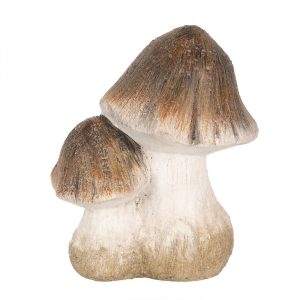 Béžovo-hnědá keramická dekorace houby Mushroom - 10*7*12 cm Clayre & Eef  - -