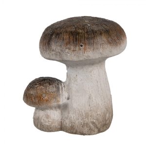 Béžovo-hnědá keramická dekorace houby Mushroom - 6*5*7 cm Clayre & Eef  - -