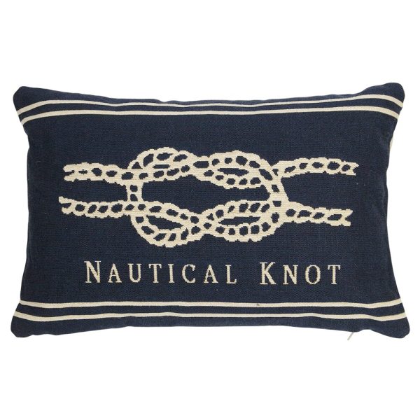 Béžovo-modrý gobelínový polštář s uzlem Nautical knot I - 45*15*30cm Mars & More  - -