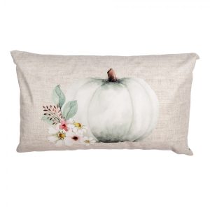 Béžovo-šedý povlak na polštář s dýní a květy Country Style Pumpkin - 30*50 cm Clayre & Eef  - -