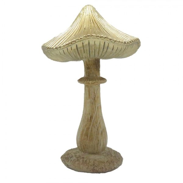 Béžovo-zlatá dekorace houba Mushroom - 11*9*15 cm Clayre & Eef  - -