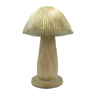 Béžovo-zlatá dekorace houba Mushroom - Ø 13*20 cm  Clayre & Eef  - -