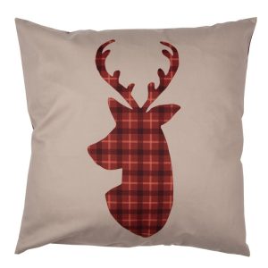 Béžový povlak na polštář s jelenem Deer - 45*45 cm Clayre & Eef  - -