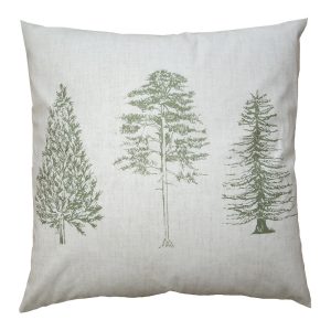 Béžový povlak na polštář se stromky Natural Pine Trees - 45*45 cm Clayre & Eef  - -