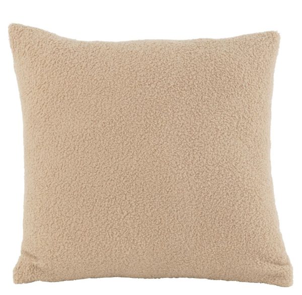 Béžový polštář Teddy Bouclé Beige - 45*45 cm J-Line by Jolipa  - -