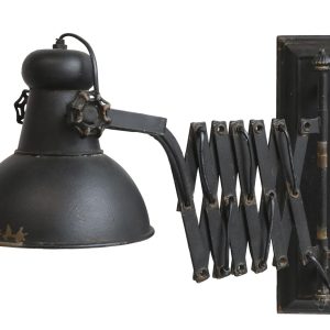 Černá antik nástěnná lampa s patinou Factory Lamp - Ø21*45-105 cm/ E14/ 60W Chic Antique  - -