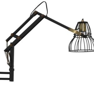 Černo-bronzová kovová nástěnná lampa Jackson antique - 73*18*45 cm/E27/40W Light & Living  - -