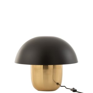 Černo-zlatá kovová stolní lampa Mushroom - Ø 40*34cm J-Line by Jolipa  - -