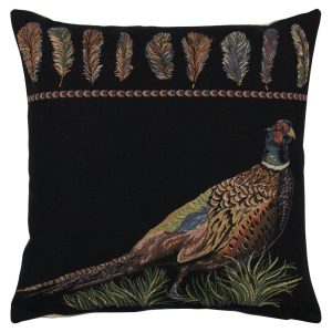 Černý gobelínový polštář bažant Pheasant - 45*43*16cm Mars & More  - -