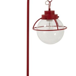 Červená kovová stolní retro lampa s patinou Ball Hang - 33*23*70 cm J-Line by Jolipa  - -