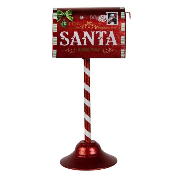 Červená vánoční dekorace schránky Santa - 16*12*32 cm Clayre & Eef  - -