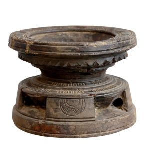 Dřevěný svícen na sloupovou svíčku Grimaud Unit - Ø 12*10 cm Chic Antique  - -