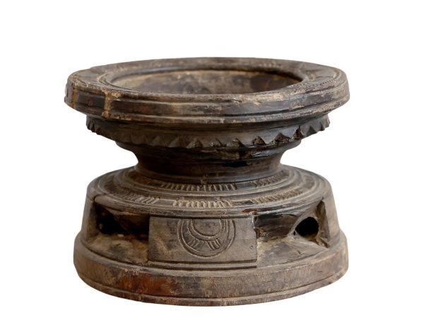 Dřevěný svícen na sloupovou svíčku Grimaud Unit - Ø 12*10 cm Chic Antique  - -