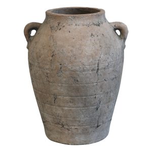 Hnědá antik terakotová váza s uchy Potion - 26*25*32cm Chic Antique  - -