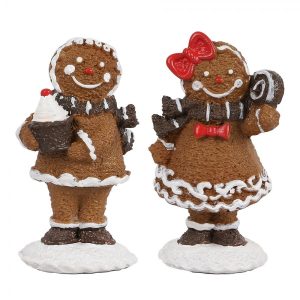 Hnědá vánoční dekorace 2ks Perníček Gingerbread - 2*2*5 / 2*2*5 cm Clayre & Eef  - -