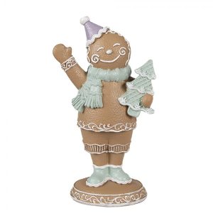 Hnědá vánoční dekorace Perníček Gingerbread - 9*5*16 cm Clayre & Eef  - -