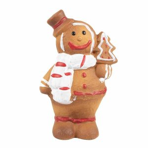 Hnědá vánoční dekorace Perníček Gingerbread  - 9*6*15 cm Clayre & Eef  - -