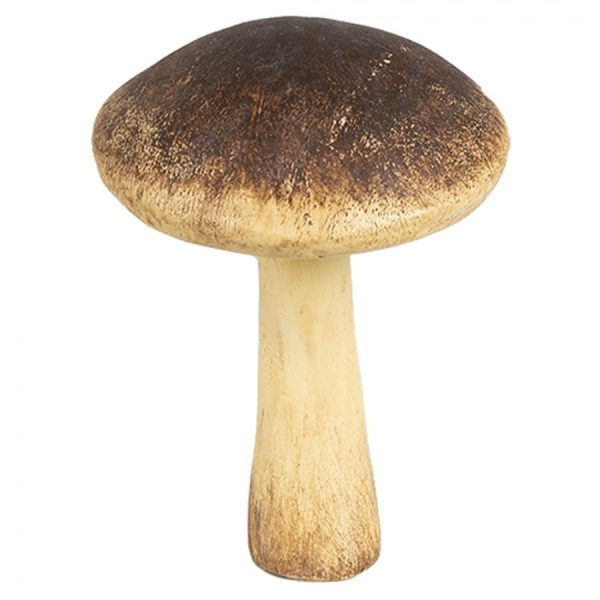 Hnědo-béžová dekorace houba Mushroom - Ø 9*12 cm  Clayre & Eef  - -