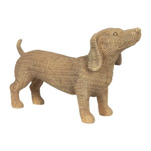 Hnědozlatá dekorace psa Chien - 39*14*24 cm Clayre & Eef  - -