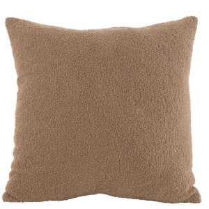 Hnědý polštář Teddy Bouclé Brown - 45*45 cm J-Line by Jolipa  - -