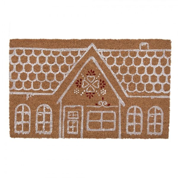 Kokosová rohožka s domečkem Gingerbread Bliss - 75*45*1 cm Clayre & Eef  - -