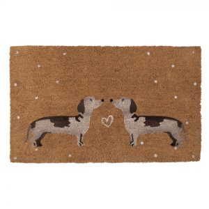 Kokosová rohožka s jezevčíky Dachshund Love - 75*45*1 cm Clayre & Eef  - -