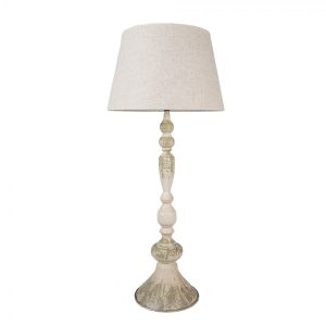 Kovová béžová stolní vintage lampa Eléonore - Ø 38x88 cm Clayre & Eef  - -