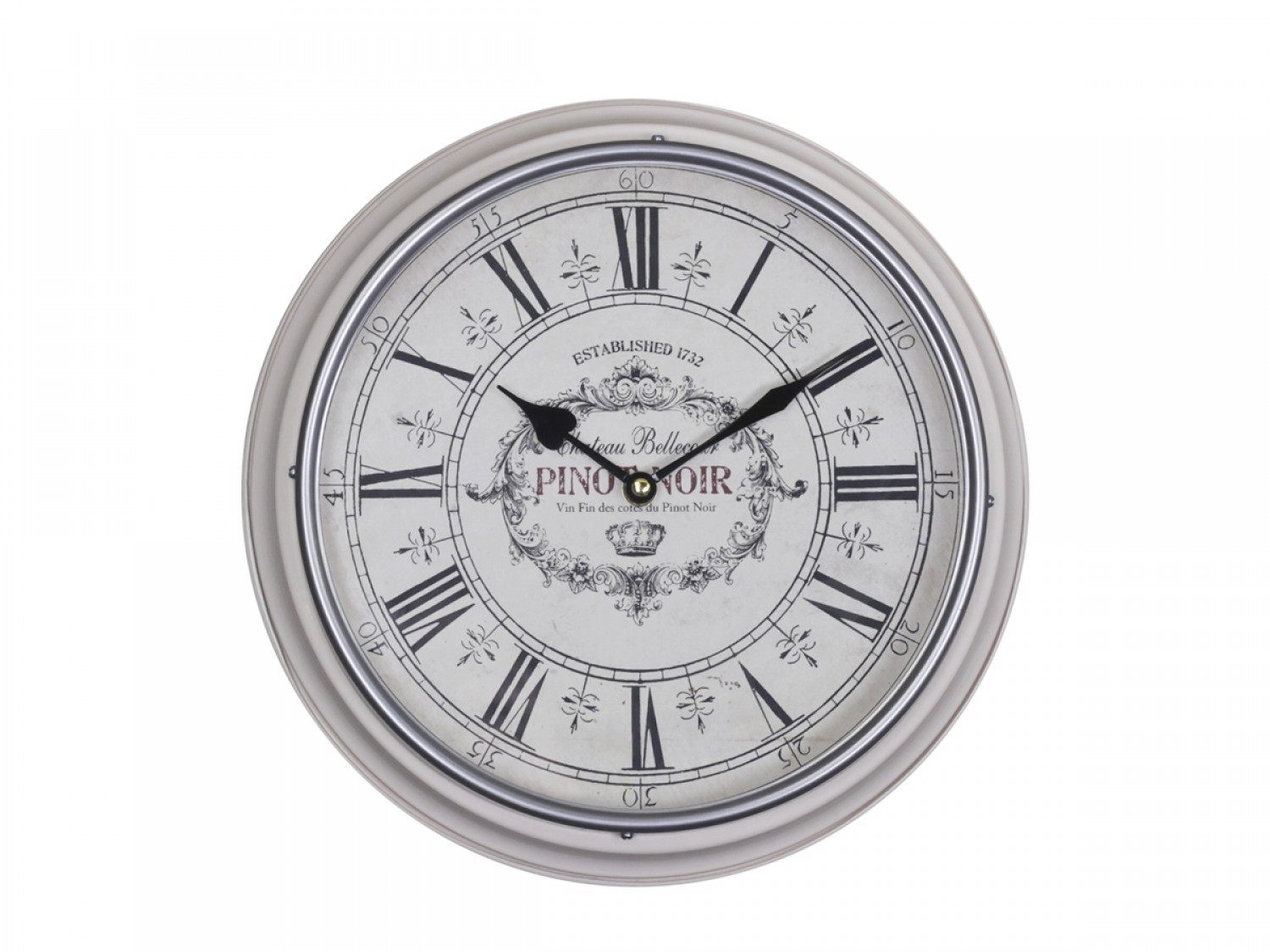 kremove-antik-nastenne-hodiny-pinot-noir-326-cm-1aa Krémové antik nástěnné hodiny Pinot Noir – Ø 32*6 cm / 1*AA Chic Antique - -