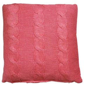 Malinovo růžový pletený polštář Lodge Raspberry - 60*60cm Colmore by Diga  - -