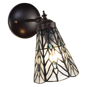 Nástěnná lampa Tiffany Venne grey - 17*12*23 cm E14/max 1*40W Clayre & Eef  - -