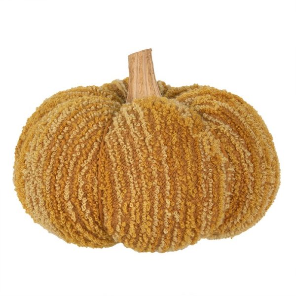 Oranžová látková dekorace dýně Pumpkin L - Ø 15*12 cm  Clayre & Eef  - -