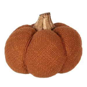 Oranžová textilní dekorace dýně Pumpkin - Ø 12*10 cm Clayre & Eef  - -